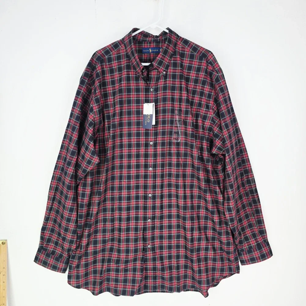 Polo Ralph Lauren Shirt 2XLT Holiday Heritage Multi Plaid Cotton Button Down NWT